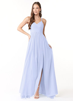 Azazie Jeanna Schlussverkauf A-Linie Plissee Chiffon Kleid Champagne Rose image1