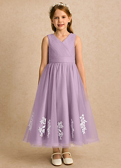 Azazie Rylie vestidos de niña de las flores Vestido Glicinia de Tul de Línea A con Encaje image3