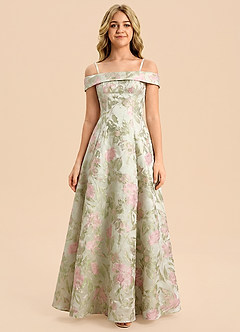 front Azazie Paisley Junior Formal Dress