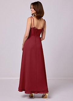 Barbie ♥ Azazie Vestidos de damas de honor Vestido de Granada de Gasa de Corte en A con Plisado image2