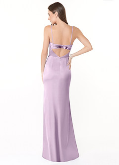 Azazie Leonis Bridesmaid Dresses Frosted Lilac Mermaid Pleated Stretch Satin Convertible Dress image7