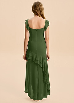 Azazie Junie Junior Olive Mermaid Ruched Chiffon Dress image2
