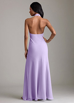Azazie Lorena Vestidos de damas de honor Vestido de Lila de Gasa de Corte Sirena con Plisado image2