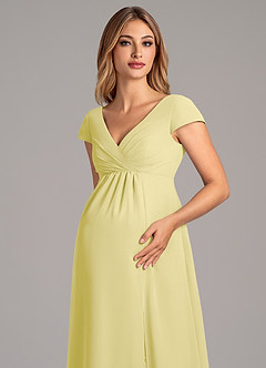 Azazie Allessia Maternity Bridesmaid Dresses A-Line Pleated Chiffon Floor-Length Dress image6