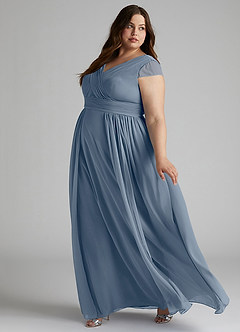 Azazie Organa Brautjungfernkleider A-Linie Plissee Chiffon Kleid Zwielichtviolett image9