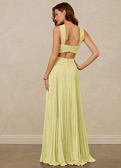 Christian Siriano Bridal for Azazie 1009 Bridesmaid Dresses Lemon Sorbet A-Line Pleated Chiffon Dress image4