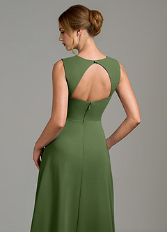 Azazie Gwendolyn Bridesmaid Dresses Olive A-Line Sweetheart Neckline Chiffon Dress image2