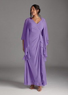 Azazie Manuella Mother of the Bride Dresses Tahiti A-Line V-Neck Pleated Chiffon Dress image12