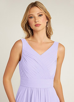 Azazie Pierrette Bridesmaid Dresses Lilac A-Line Pleated Chiffon Dress image5
