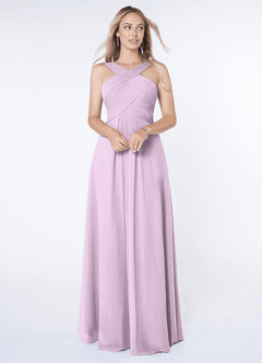 Azazie Kaleigh Robes de demoiselle d'honneur Robe Trapèze en Mousseline de soie Plissée Frostiges Flieder image1