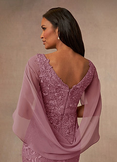Azazie Ferris Mother of the Bride Dresses Vintage Mauve Sheath V-Neck Chiffon Dress image5