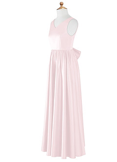 Azazie Hathaway Vestido de Rosa Rubor de Satin Mate de Acampanado con Lazo image11