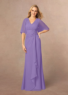 Azazie Carson Mother of the Bride Dresses Tahiti A-Line V-Neck Lace Chiffon Dress image7
