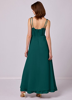 Barbie ♥ Azazie Bridesmaid Dresses Peacock A-Line Pleated Chiffon Dress image6