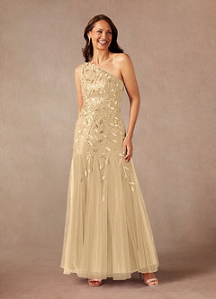 Azazie Backley Mother of the Bride Dresses Champagne Mermaid Sequins Dress image1