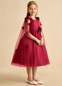 Azazie Staria vestidos de niña de las flores Vestido de Escarlata de Tul de Princesa con Volante image8