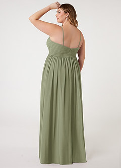 Azazie Alia Bridesmaid Dresses Pistachio A-Line Pleated Chiffon Dress image9