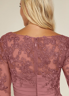 Azazie Alisondra Mother of the Bride Dresses Desert Rose Sheath Scoop Lace Lace Dress image7
