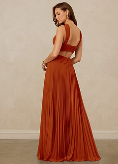 Christian Siriano Bridal for Azazie 1009 Brautjungfernkleider A-Linie Plissee Chiffon Kleid Paprika image3