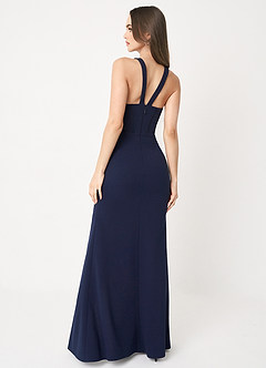 Reina Navy Cross Neck Maxi Dress image5