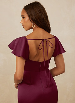 Christian Siriano Bridal for Azazie 1005 Bridesmaid Dresses Mulberry Sheath Sweetheart Neckline Stretch Satin Dress image3