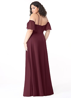 Azazie Sue Jurken voor bruidsmeisjes Converteerbaar Jurk van Chiffon met A-Lijn Off the Shoulder Cabernet image10