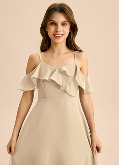 Azazie Kamilla Junior Klä av A-Line i Chiffong Av axeln image7