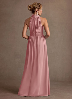 Azazie Antoinette vestidos de madre de la novia Vestido Rosa Polvorienta de Gasa de Corte en A con Plisado image2