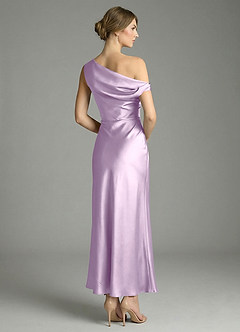 Azazie Emerson Bridesmaid Dresses Frosted Lilac Mermaid Off the Shoulder Stretch Satin Dress image6