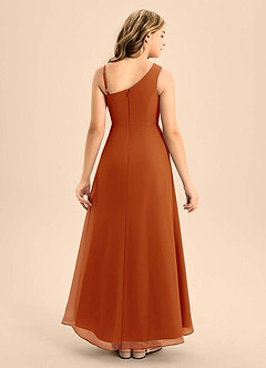 Azazie Brooke Junior Paprika A-Line Side Slit Chiffon Dress image2