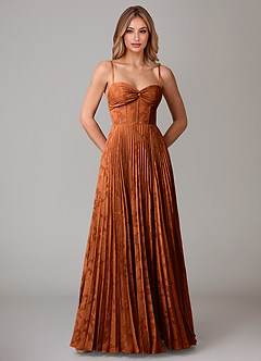 Azazie Akiko Bridesmaid Dresses Burnt Orange A-Line Sweetheart Neckline Floral Burnout Dress image5