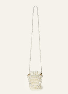front Pearl Bucket Bag with Dual Detachable Straps