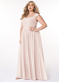 Azazie Zapheira Bridesmaid Dresses Rose Petal A-Line Ruched Chiffon Dress image7