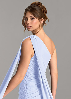 Azazie Ayra Bridesmaid Dresses Lavender A-Line One Shoulder Chiffon Dress image7
