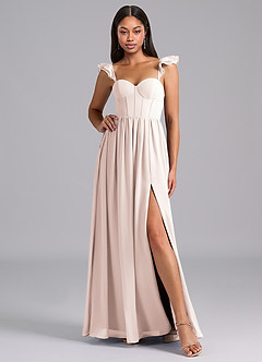 Azazie Denisse Bridesmaid Dresses Rose Petal A-Line Ruched Chiffon Dress image5