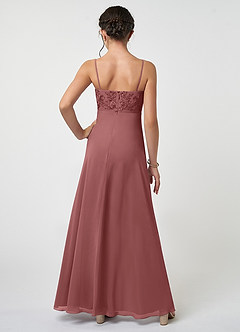 Azazie Sonya Junior Amethyst A-Line Lace Chiffon Dress image2