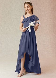 Azazie Mango Junior Stormy A-Line Ruched Chiffon Dress image2