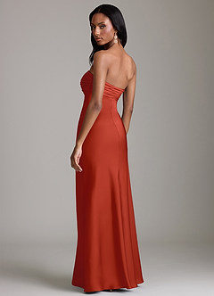 Azazie Saylor Brudtärnklänningar Klä av Sjöjungfru i Stretch Satin Axelbandslös Rost image5