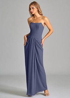 Azazie Anaïs Bridesmaid Dresses Stormy Sheath Strapless Chiffon Dress image5