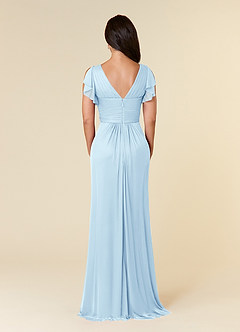 Azazie Reneya Mother of the Bride Dresses Sky Blue A-Line Pleated Mesh Dress image4