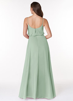 Azazie Lupe Final Sale Agave A-Line Scoop Blouson Chiffon Dress image2