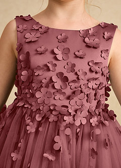 Azazie Lana Flower Girl Dresses Amethyst A-Line Sleeveless Matte Satin Dress image6