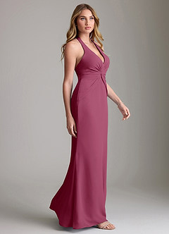 Azazie Valerie Bridesmaid Dresses Mulberry Mermaid Pleated Chiffon Dress image4