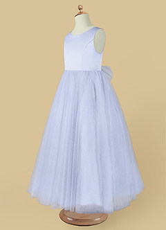Azazie Muni Flower Girl Dresses Lavender A-Line Bow Tulle Dress image4