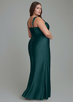 Azazie Agustina Brautjungfernkleider Meerjungfrau-Linie Korsett Stretch-Satin Kleid Kiefer image8