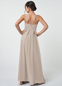 Azazie Leighton Junior Frost A-Line Pleated Chiffon Dress image3