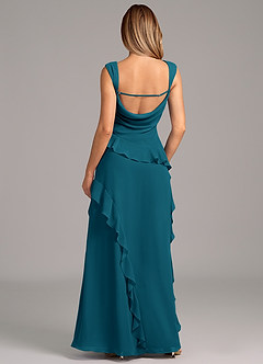 Azazie Sloane Bridesmaid Dresses Ink Blue A-Line Sweetheart Neckline Chiffon Dress image2