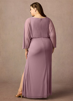 Azazie Ysabella Mother of the Bride Dresses Dusty Rose Mermaid Pleated Mesh Dress image7