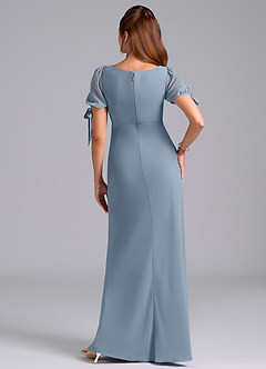 Azazie Pheby Bridesmaid Dresses Dusty Blue A-Line Pleated Chiffon Dress image6