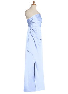 Azazie Eren Junior Ice Sheath Pleated Stretch Satin Dress image7